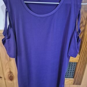 Elegant Purple Cold Shoulder Tank Top